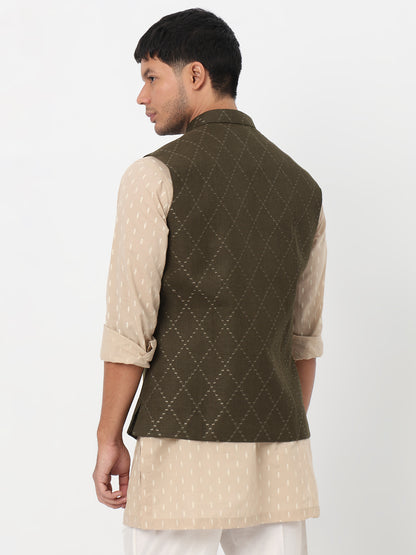 Woven Embroidered Straight Jacket