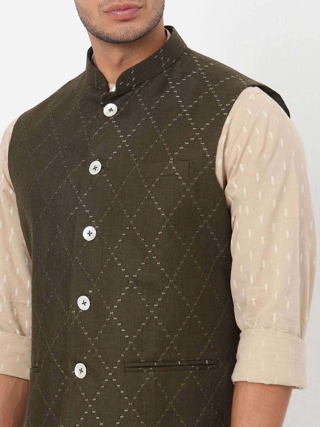 Woven Embroidered Straight Jacket
