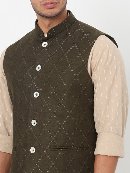 Woven Embroidered Straight Jacket