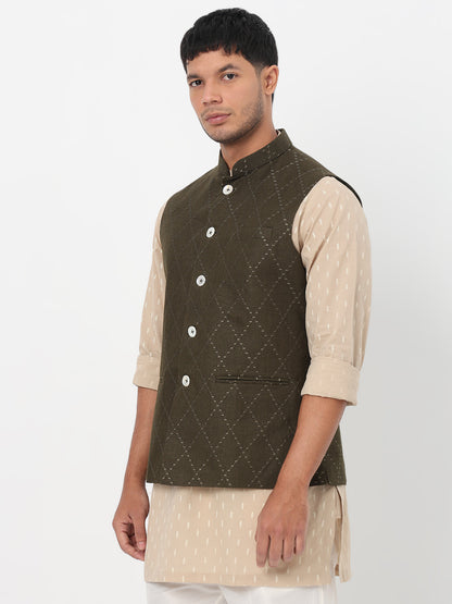 Woven Embroidered Straight Jacket