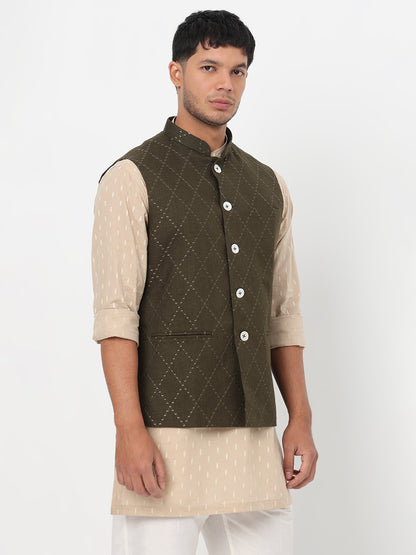 Woven Embroidered Straight Jacket