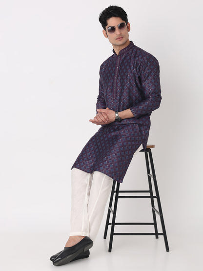 Jaquard Straight Kurta and Pjyama Set