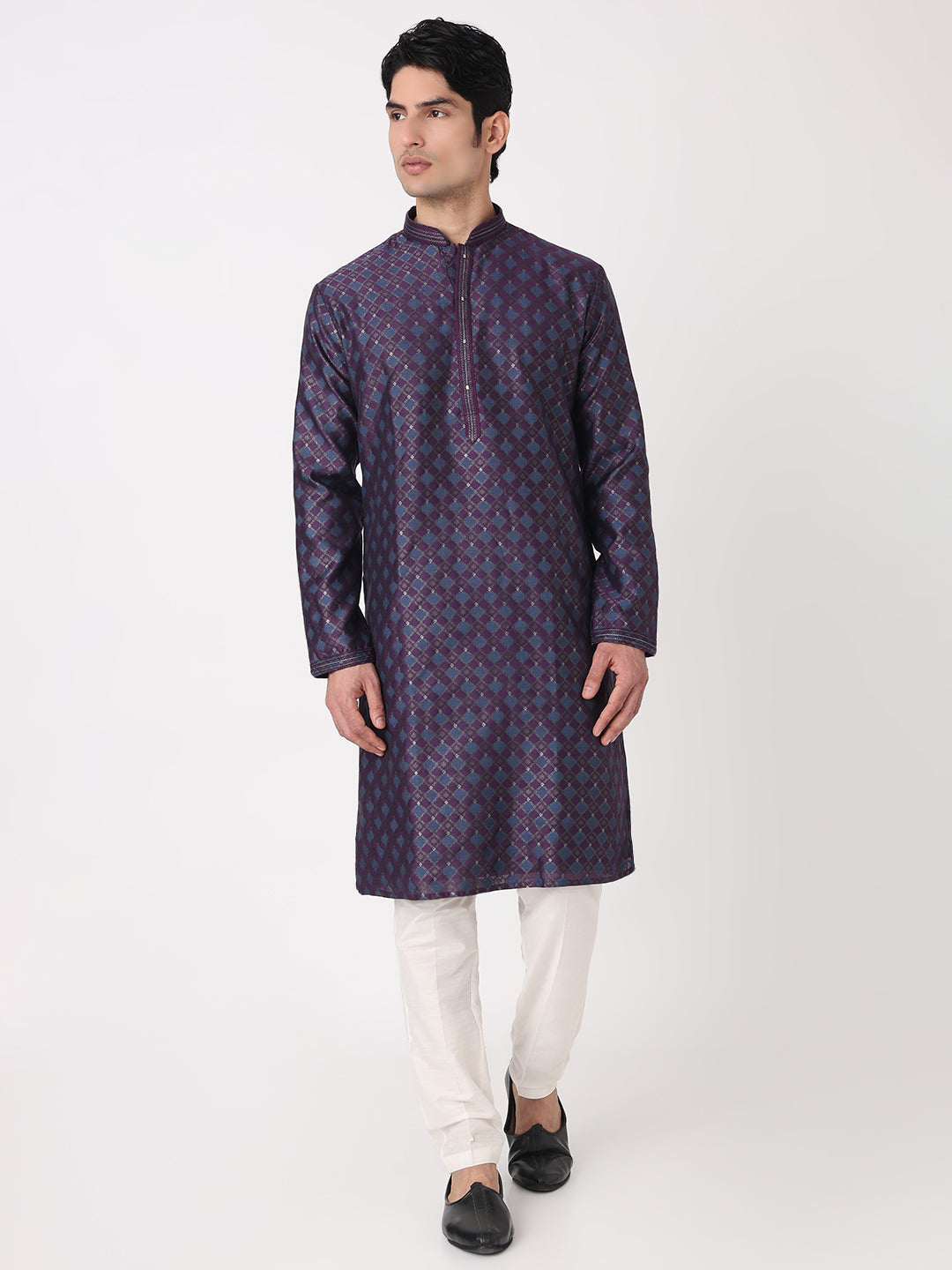 Jaquard Straight Kurta and Pjyama Set