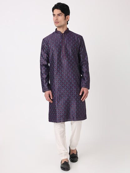Jaquard Straight Kurta and Pjyama Set