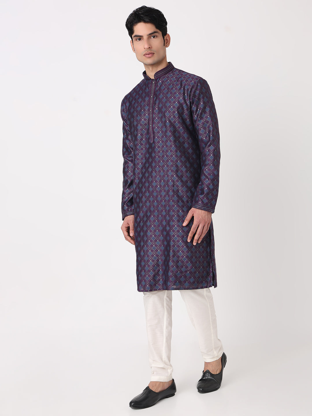 Jaquard Straight Kurta and Pjyama Set