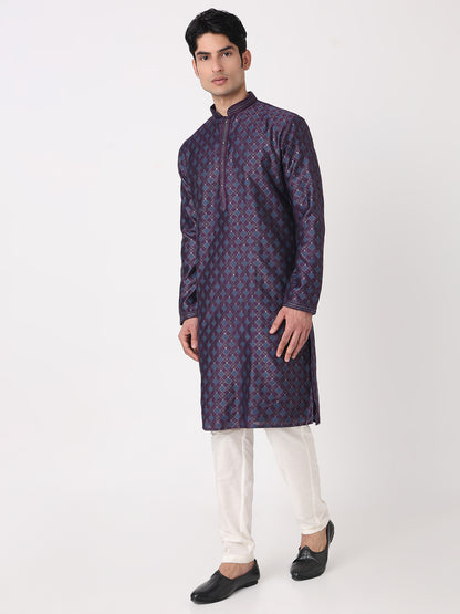 Jaquard Straight Kurta and Pjyama Set