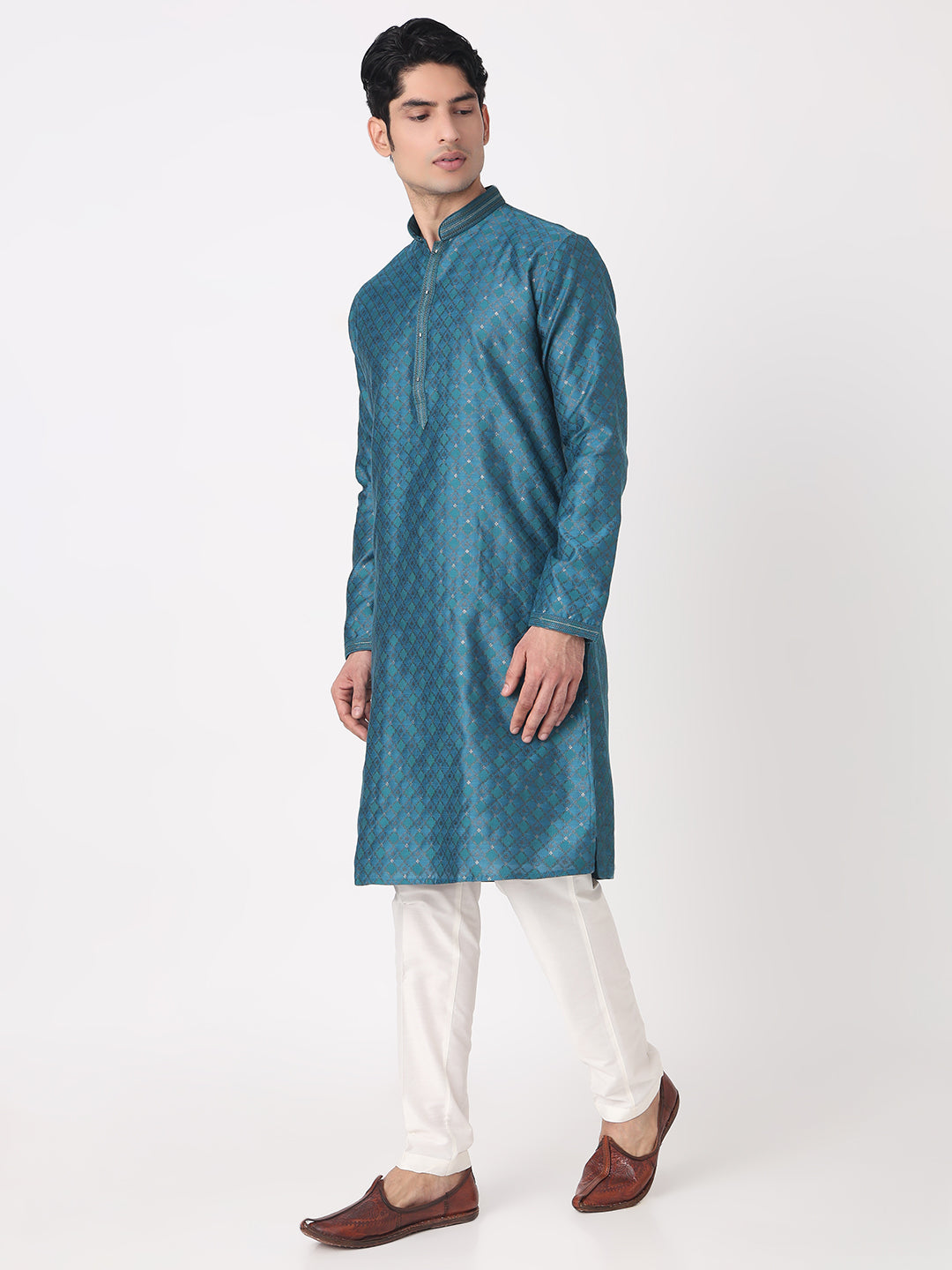 Jaquard Straight Kurta and Pjyama Set