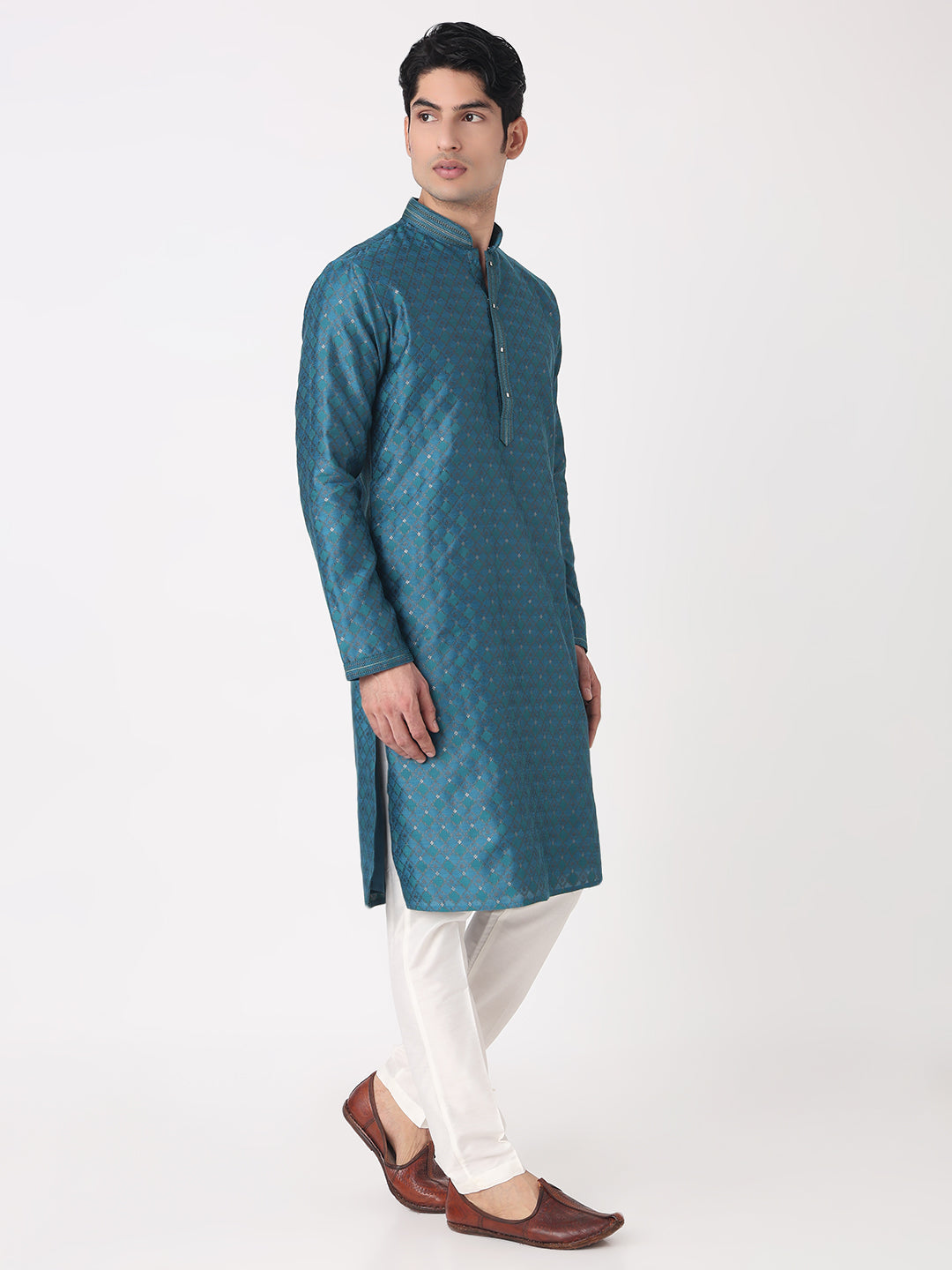 Jaquard Straight Kurta and Pjyama Set