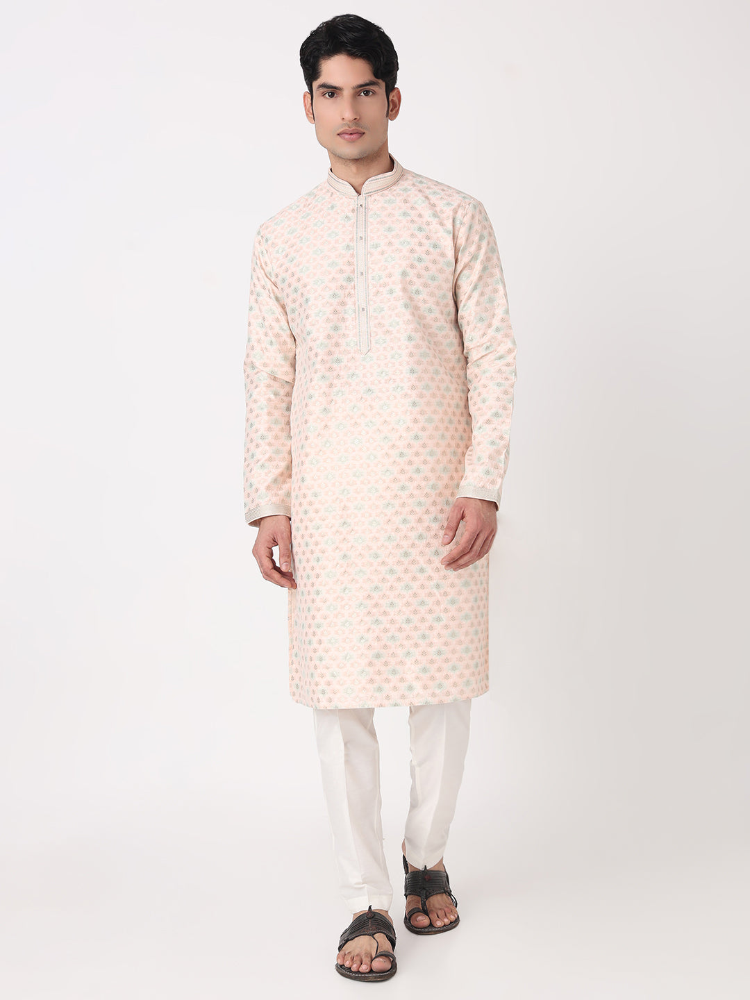 Jaquard Straight Kurta and Pjyama Set
