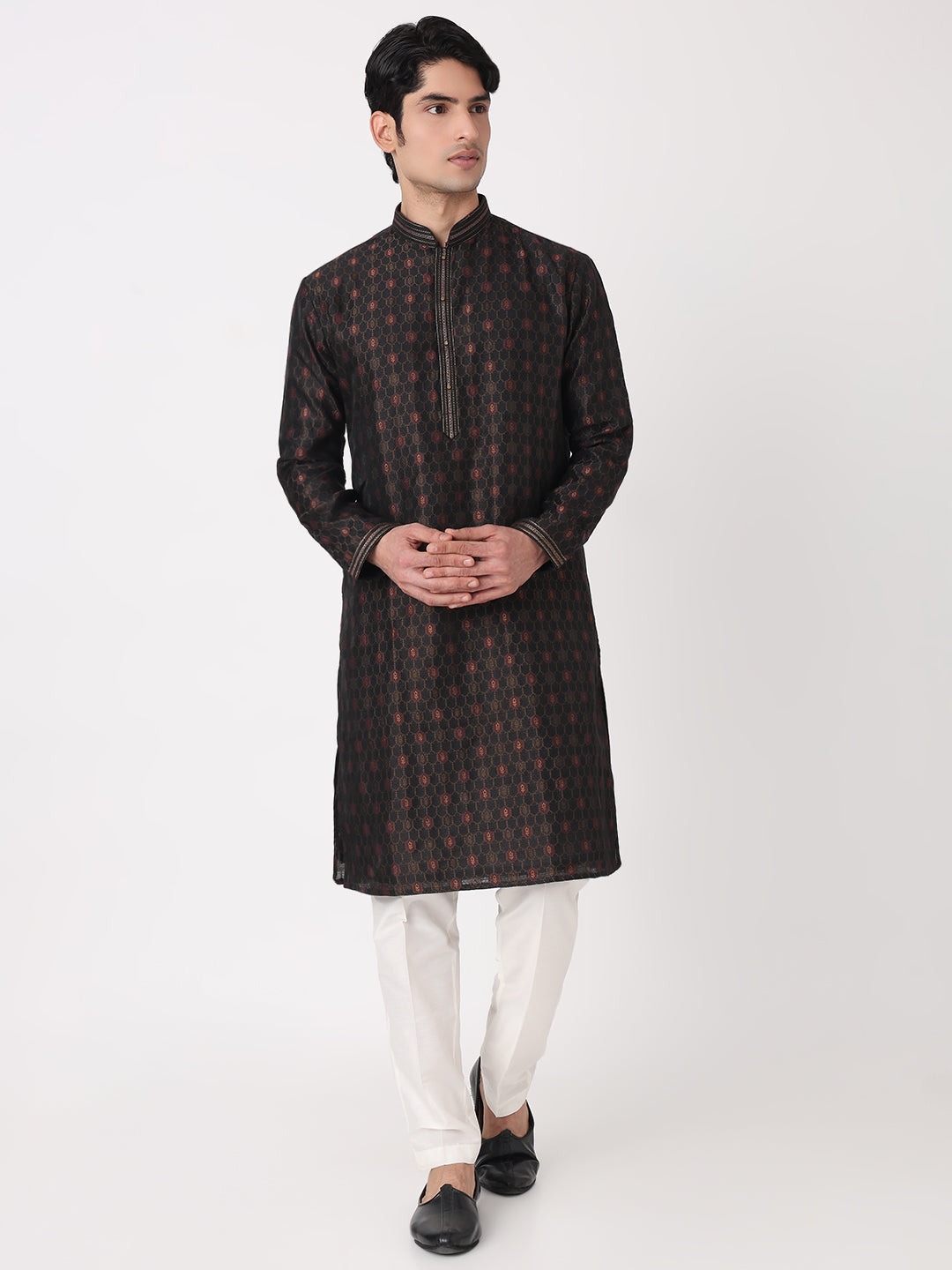 Jaquard Straight Kurta and Pjyama Set