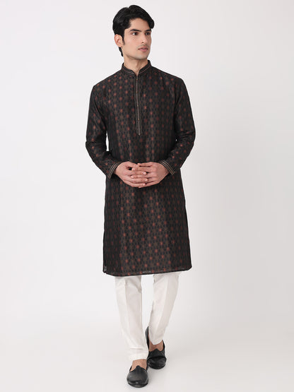 Jaquard Straight Kurta and Pjyama Set