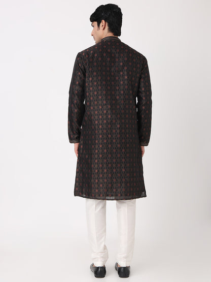 Jaquard Straight Kurta and Pjyama Set