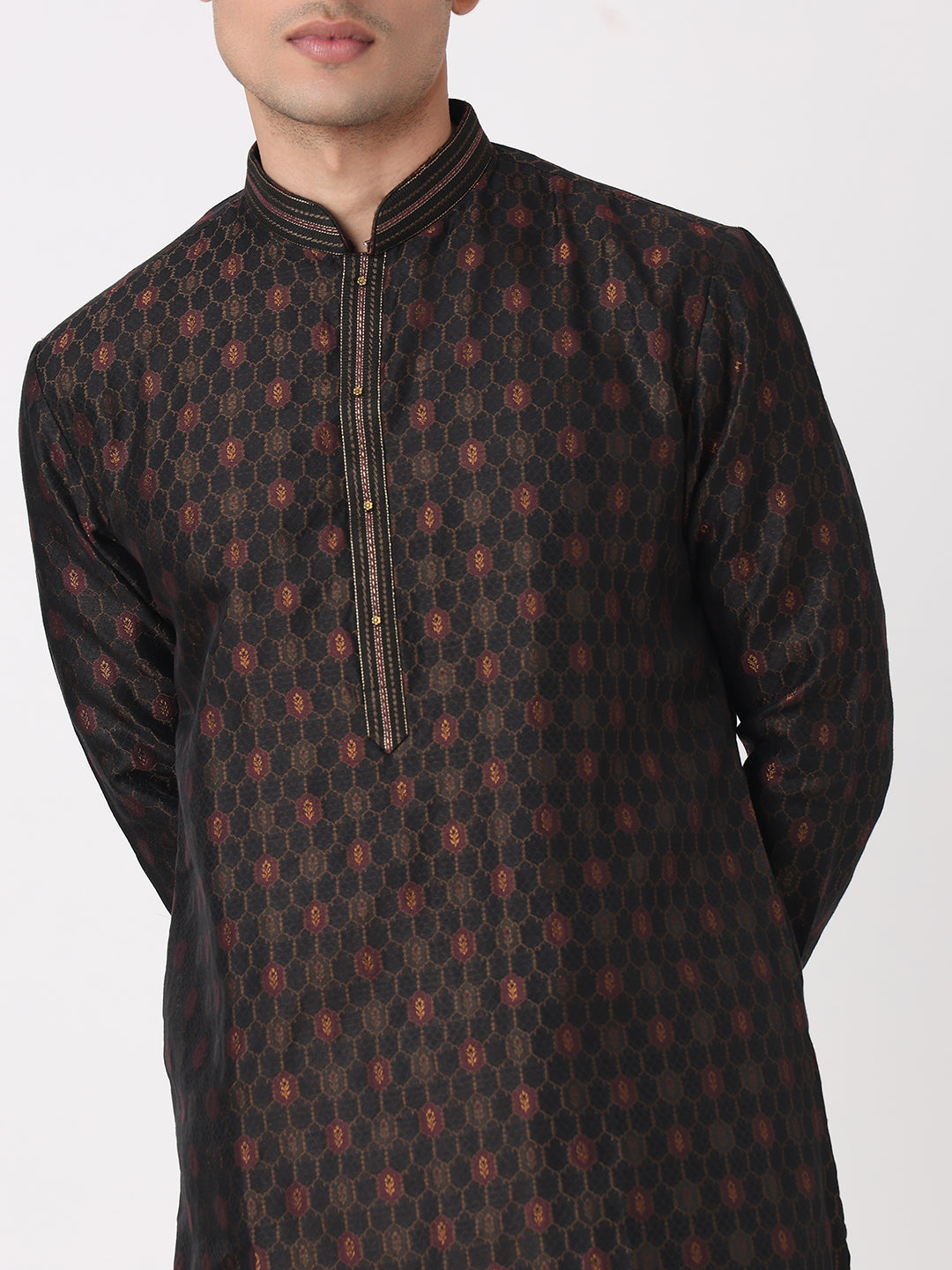 Jaquard Straight Kurta and Pjyama Set