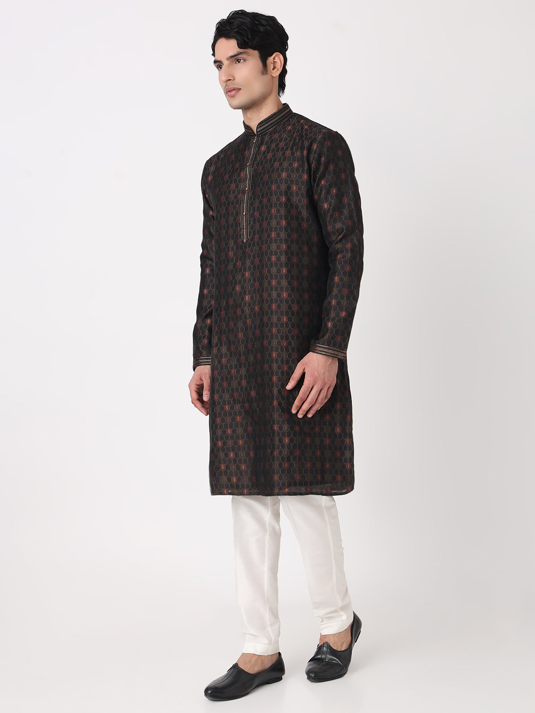 Jaquard Straight Kurta and Pjyama Set