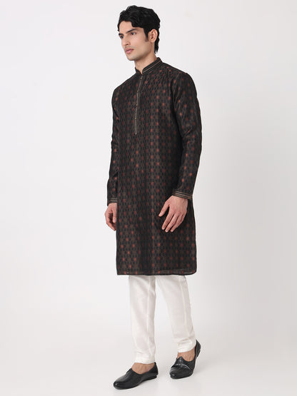 Jaquard Straight Kurta and Pjyama Set