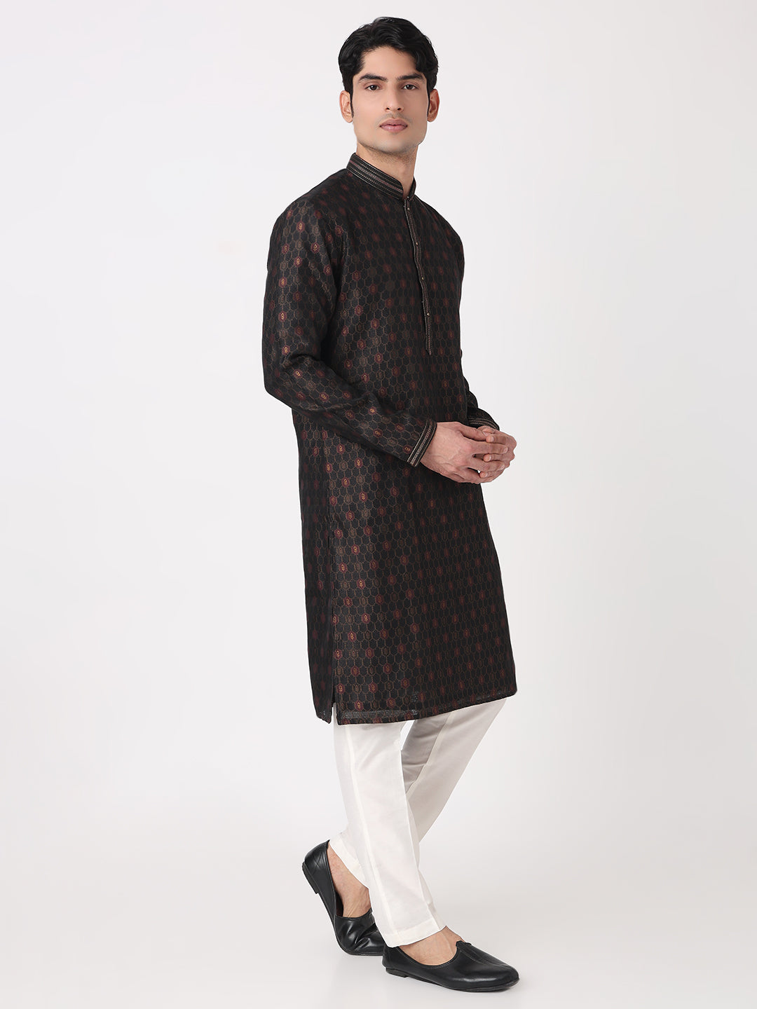 Jaquard Straight Kurta and Pjyama Set