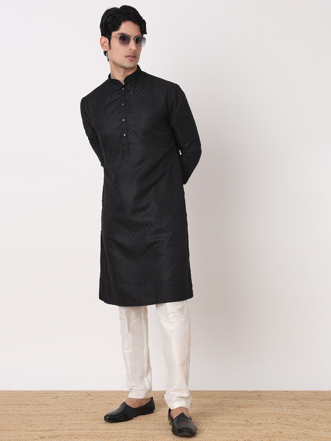 Dobby Straight Kurta and Pjyama Set