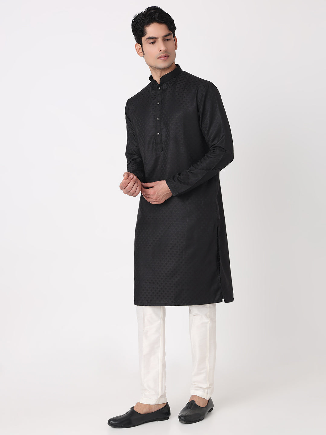 Dobby Straight Kurta and Pjyama Set