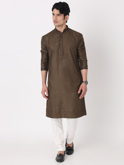 Dobby Straight Kurta and Pjyama Set