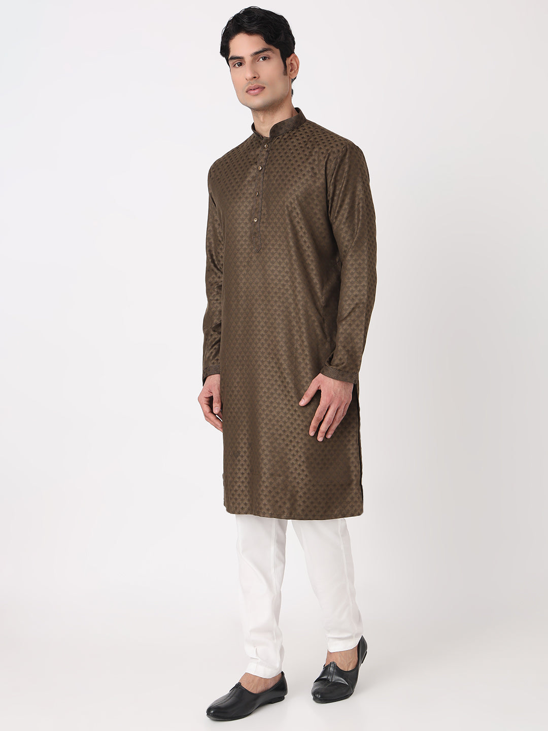 Dobby Straight Kurta and Pjyama Set