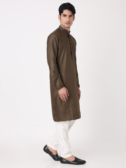 Dobby Straight Kurta and Pjyama Set