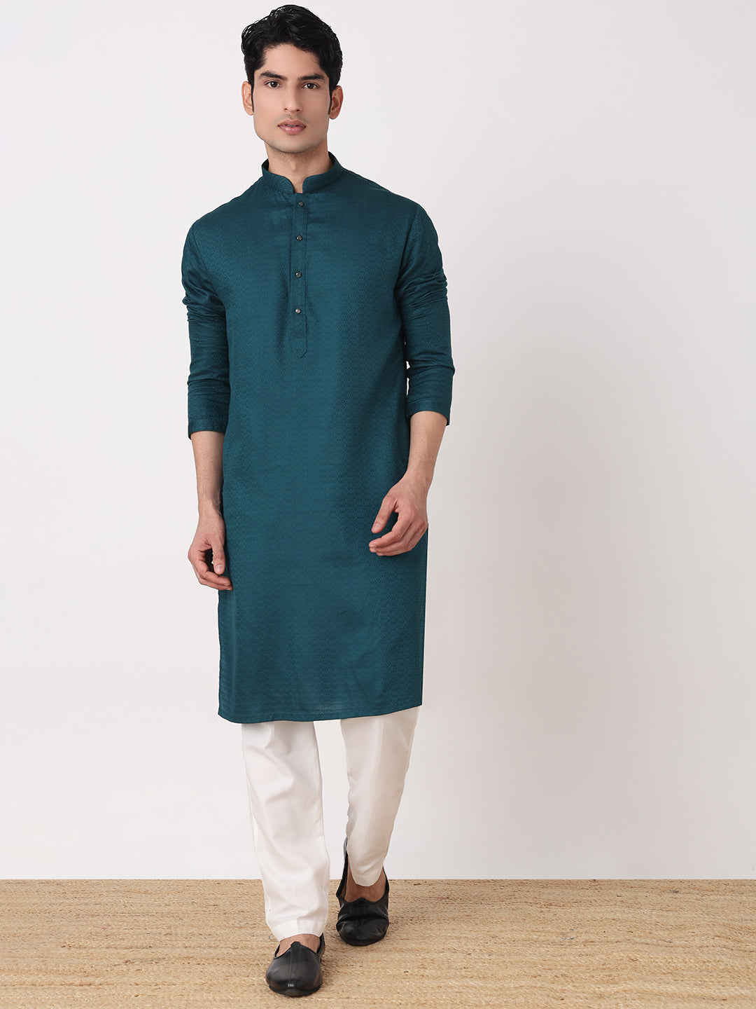 Dobby Straight Kurta and Pjyama Set