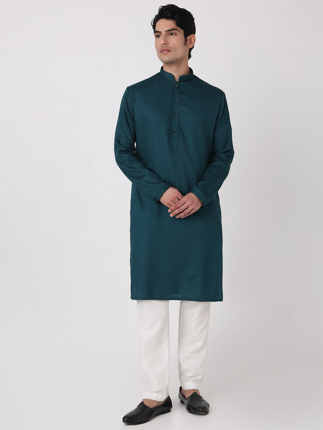 Dobby Straight Kurta and Pjyama Set