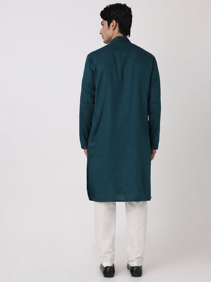 Dobby Straight Kurta and Pjyama Set