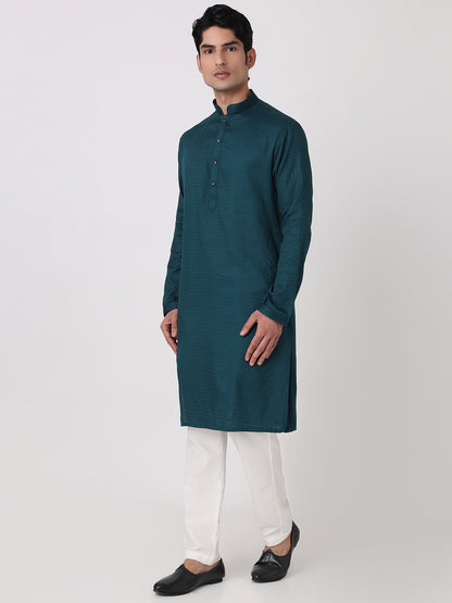 Dobby Straight Kurta and Pjyama Set