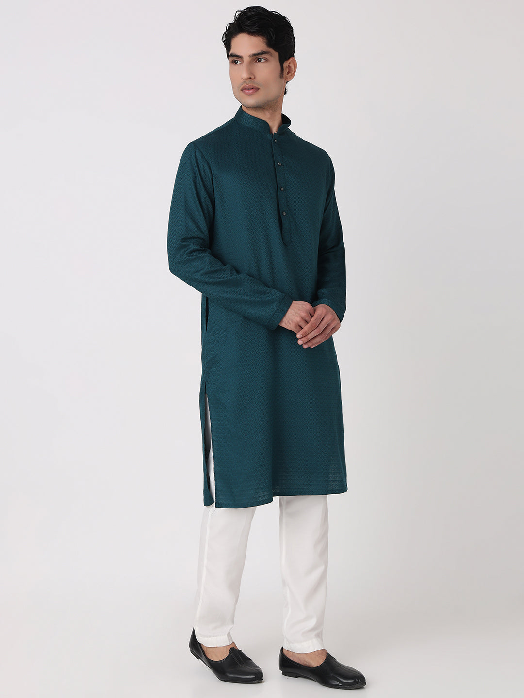 Dobby Straight Kurta and Pjyama Set