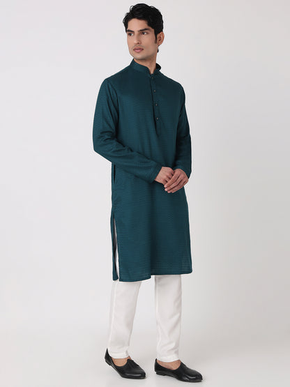 Dobby Straight Kurta and Pjyama Set