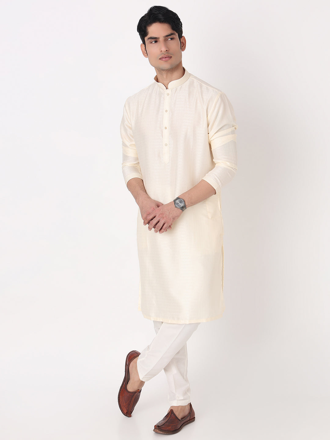 Dobby Straight Kurta and Pjyama Set