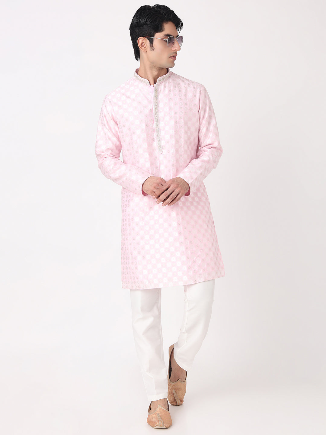 Jacquard Straight Kurta and Pjyama Set