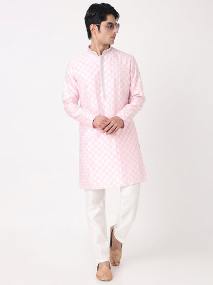 Jacquard Straight Kurta and Pjyama Set