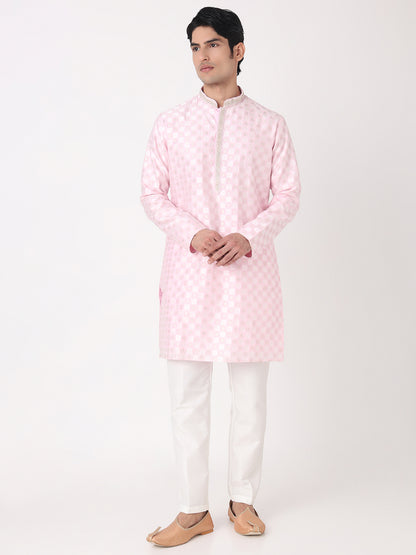 Jacquard Straight Kurta and Pjyama Set