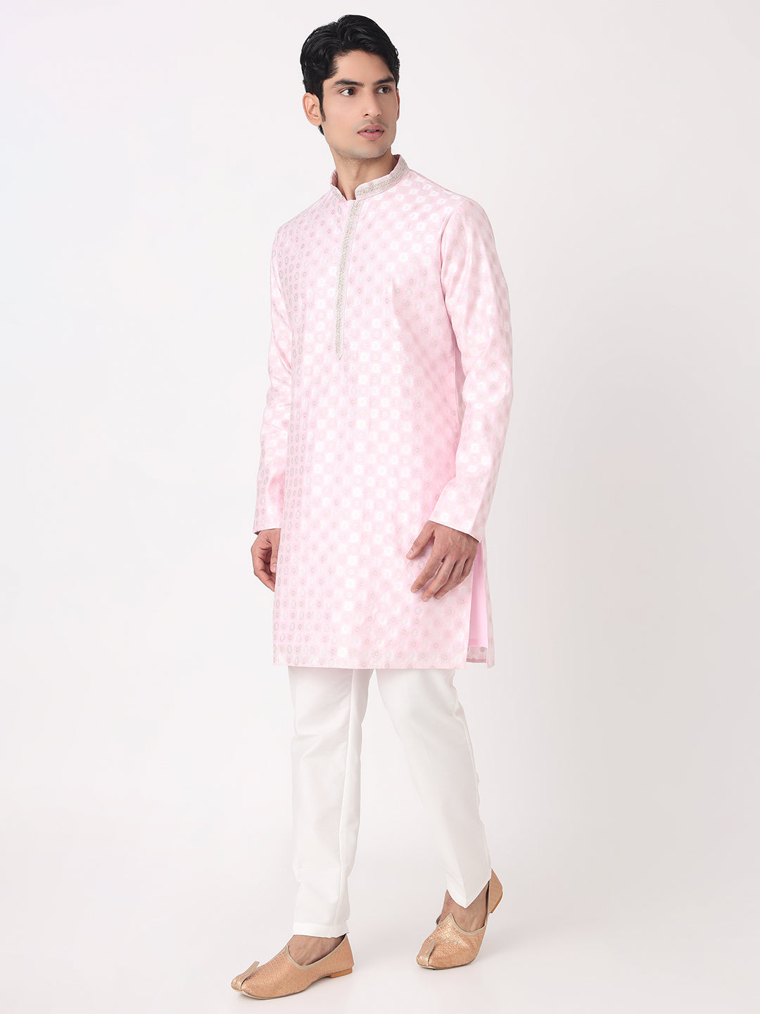 Jacquard Straight Kurta and Pjyama Set