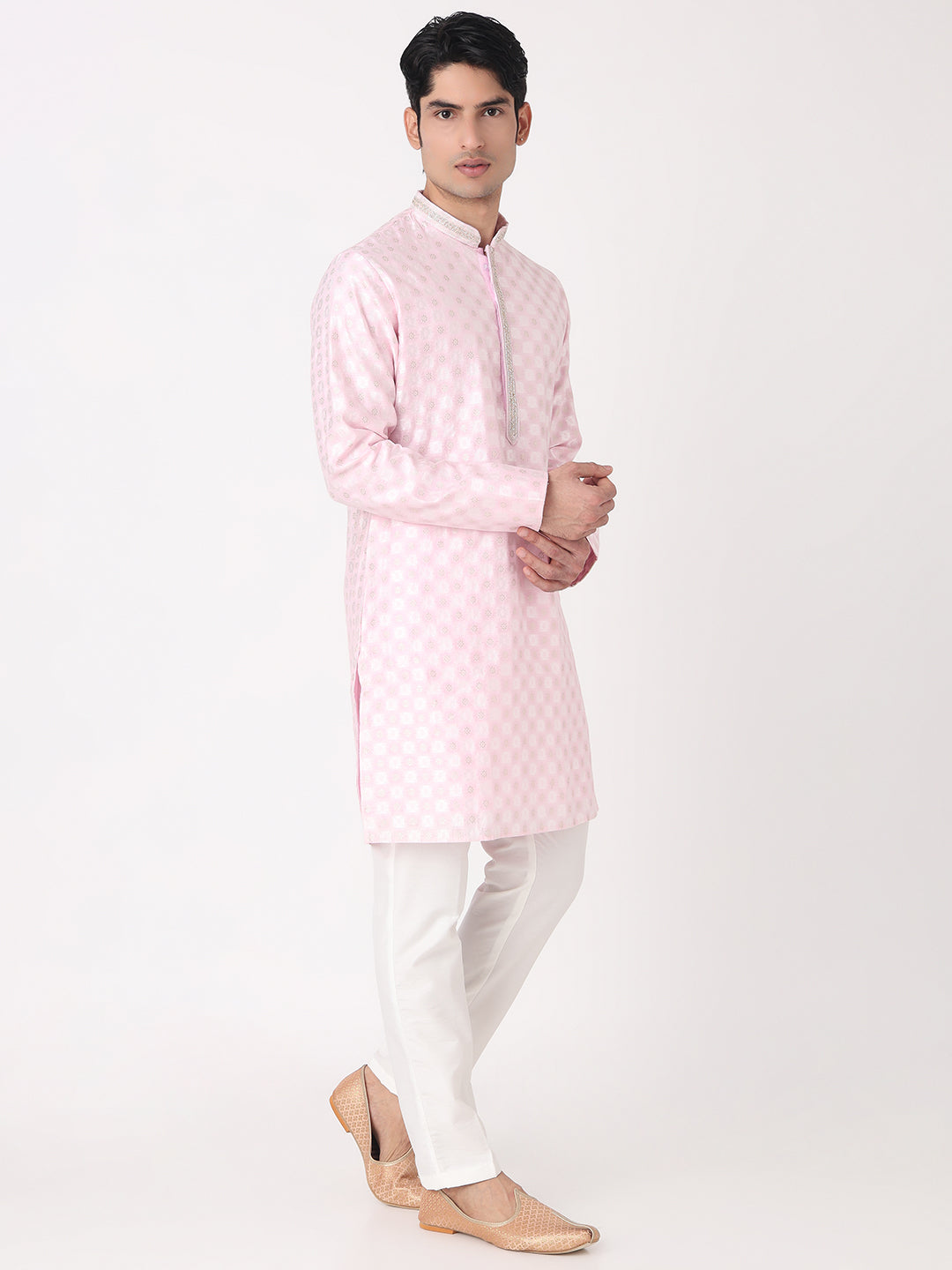 Jacquard Straight Kurta and Pjyama Set