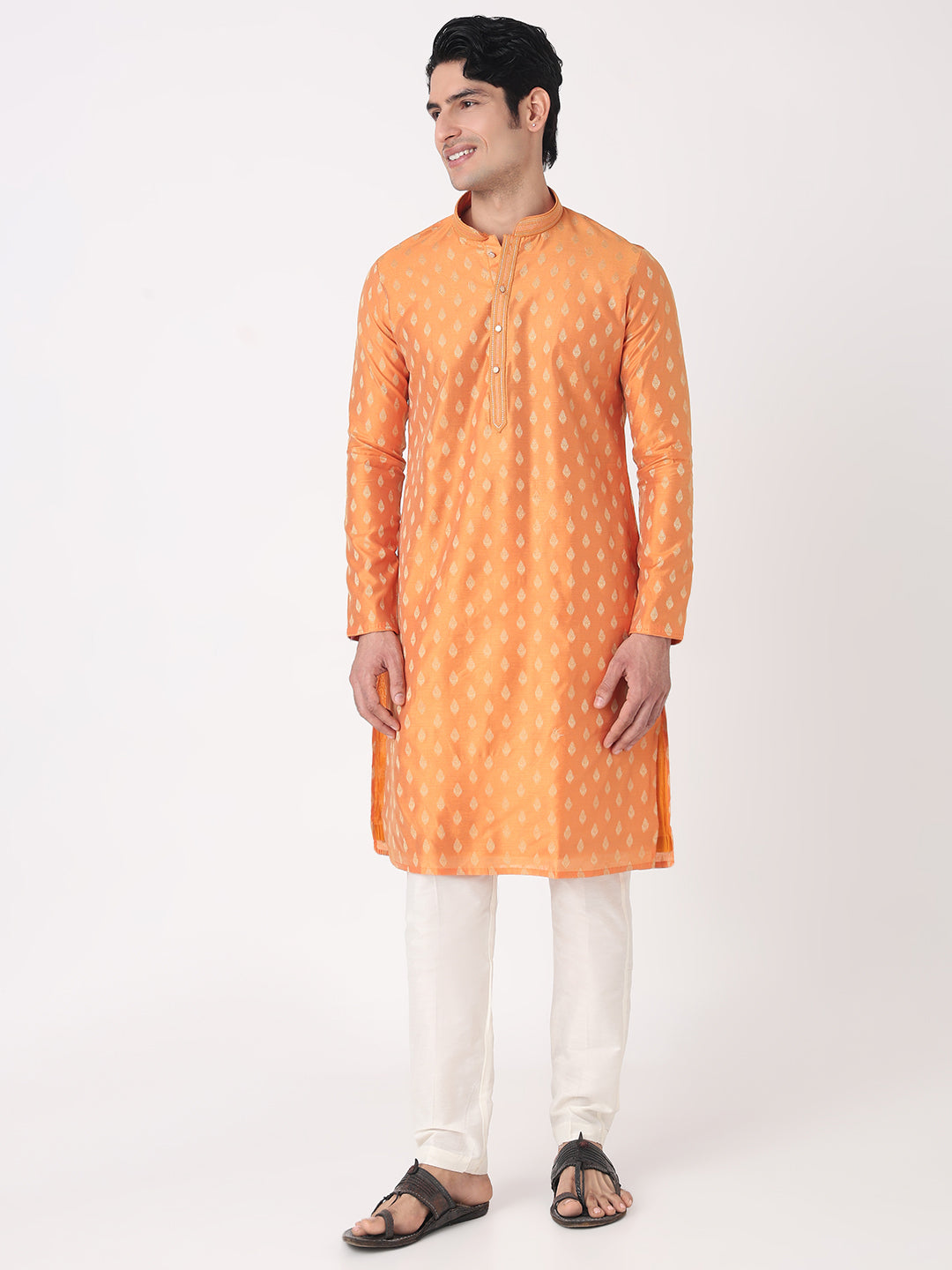 Jacquard Straight Kurta and Pjyama Set