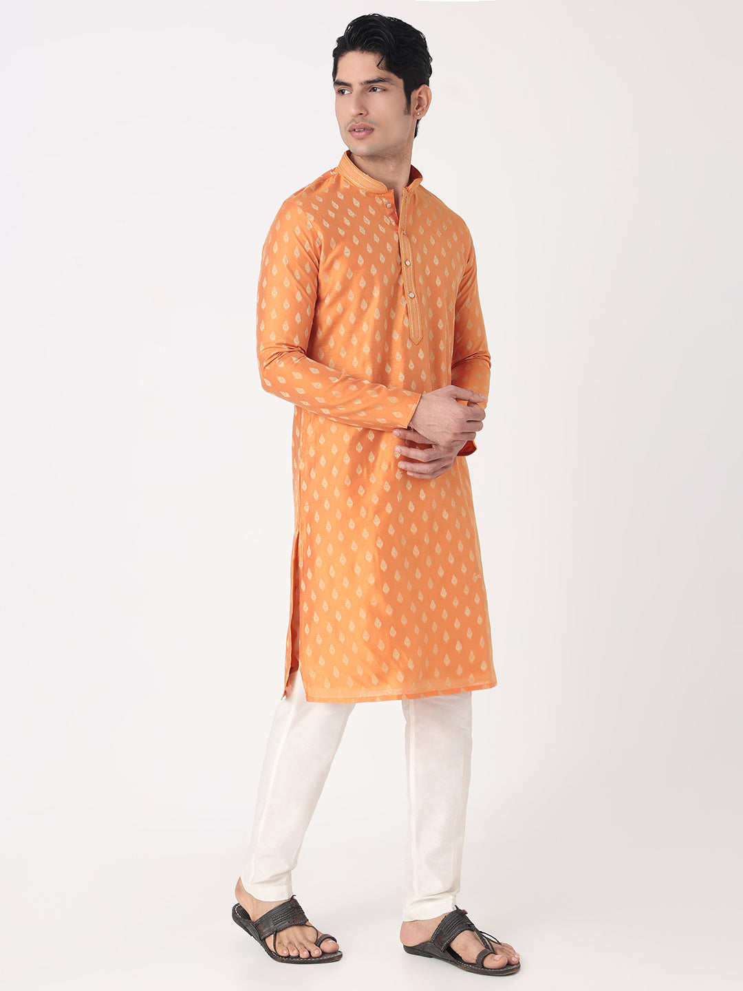 Jacquard Straight Kurta and Pjyama Set