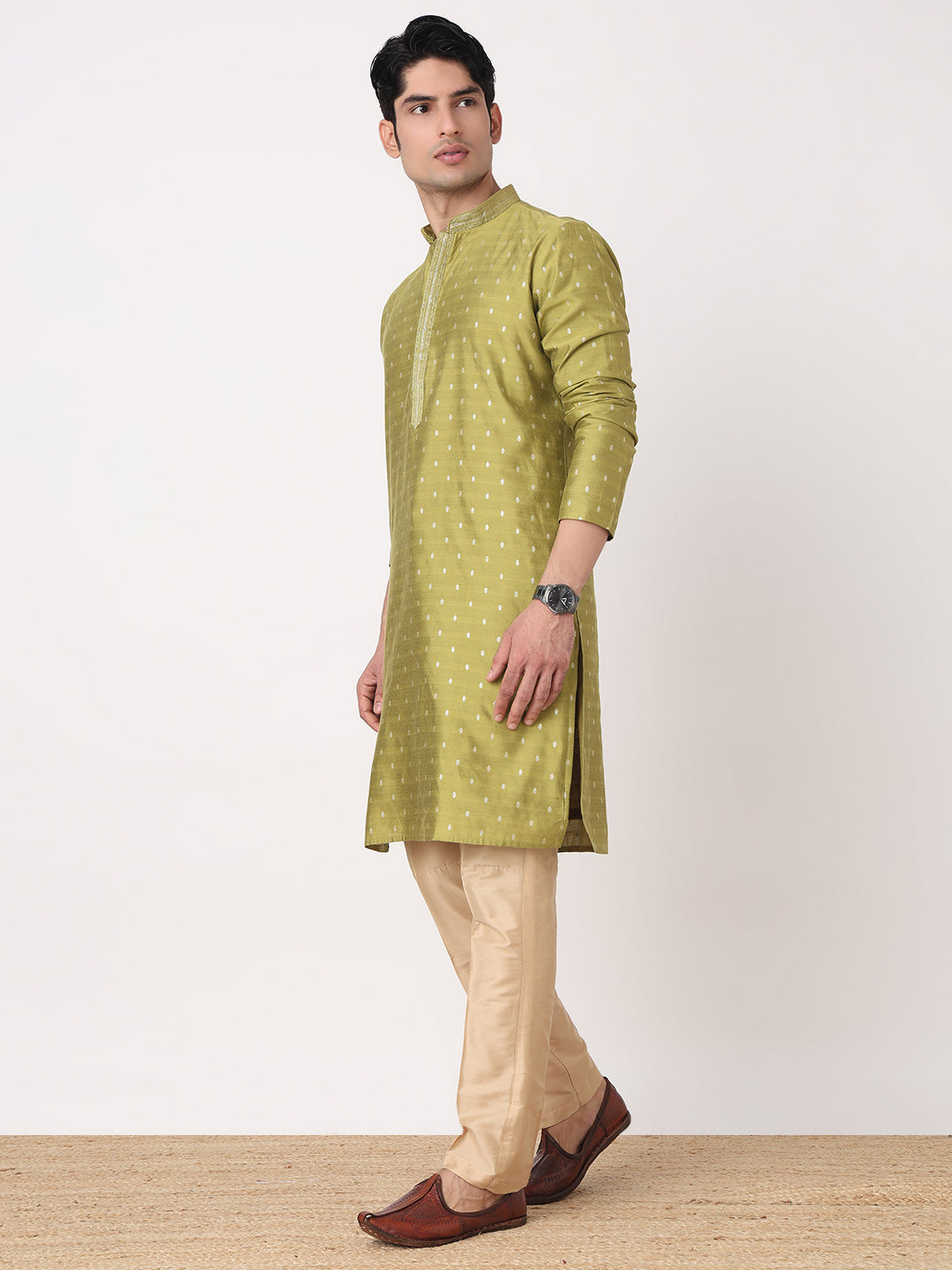 Jacquard Straight Kurta and Pjyama Set