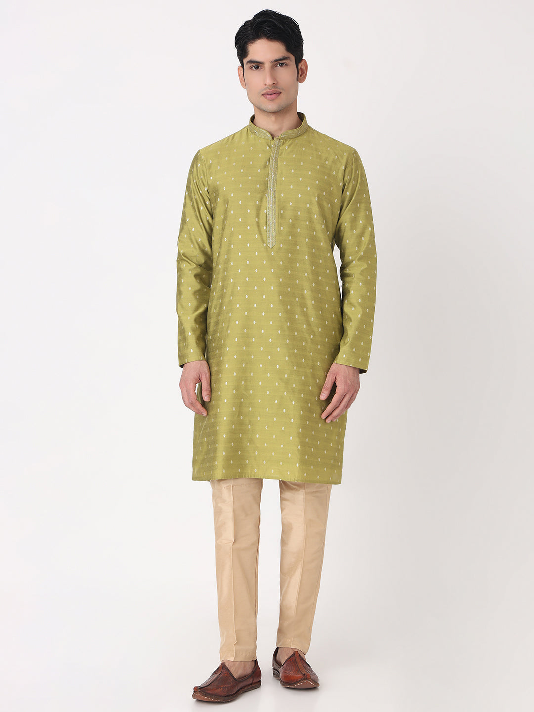 Jacquard Straight Kurta and Pjyama Set