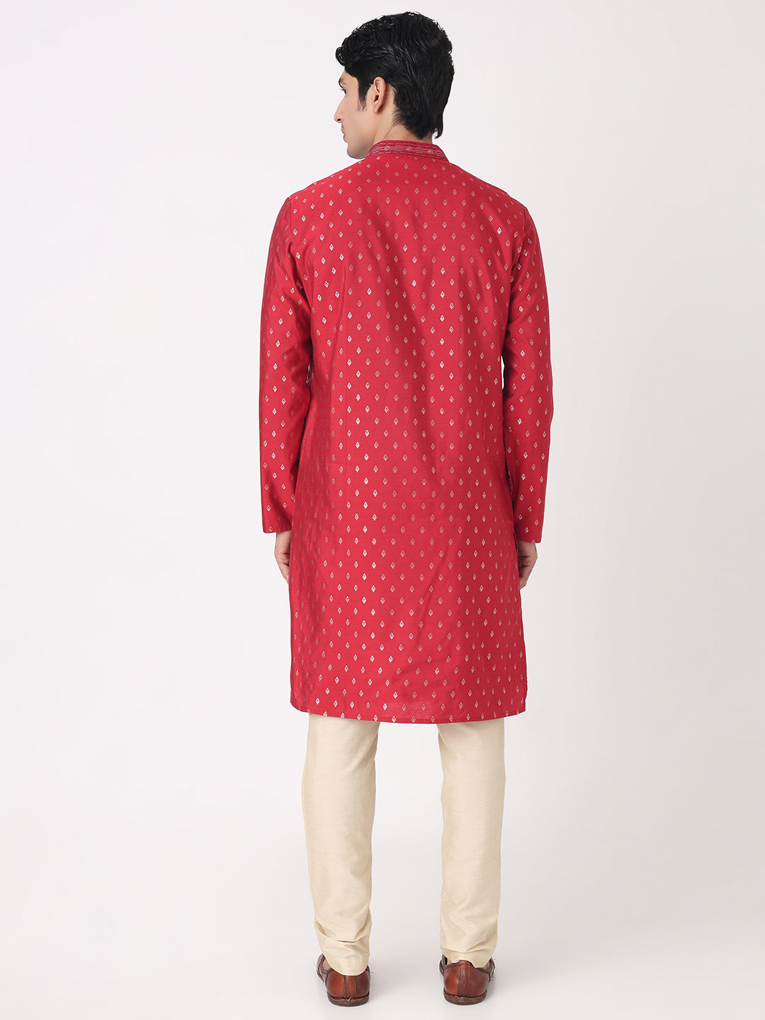 Jacquard Straight Kurta and Pjyama Set