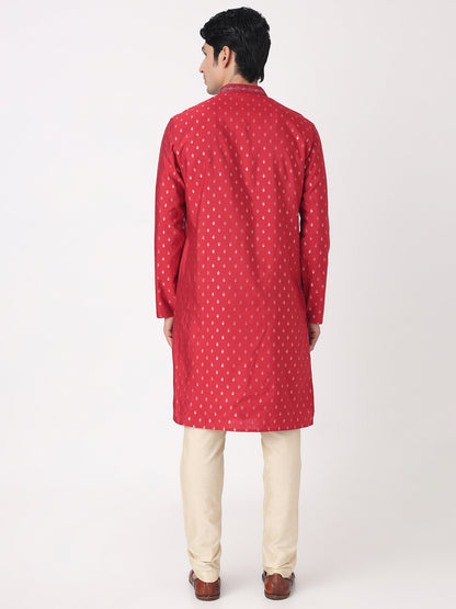 Jacquard Straight Kurta and Pjyama Set