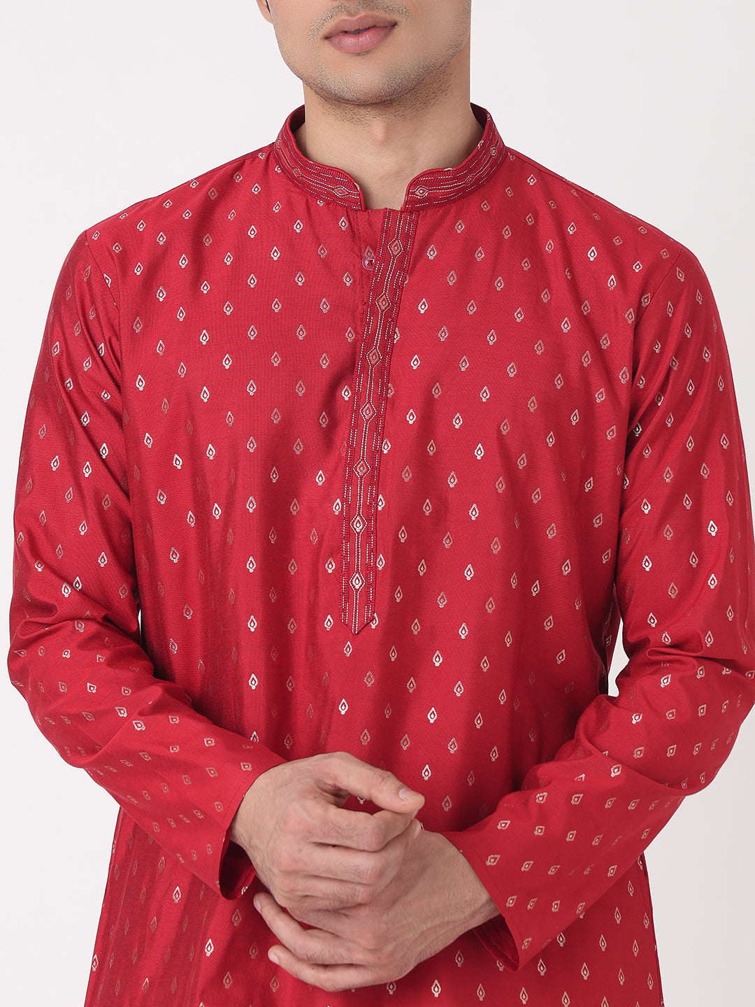 Jacquard Straight Kurta and Pjyama Set