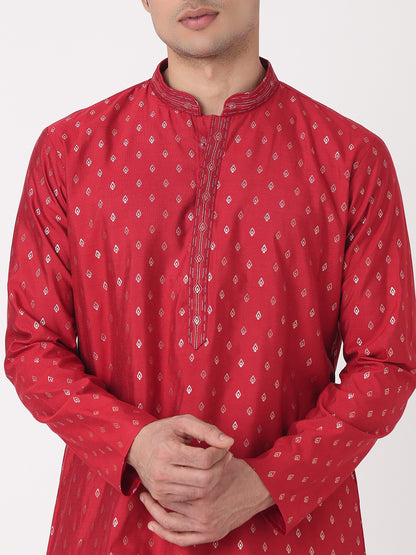 Jacquard Straight Kurta and Pjyama Set