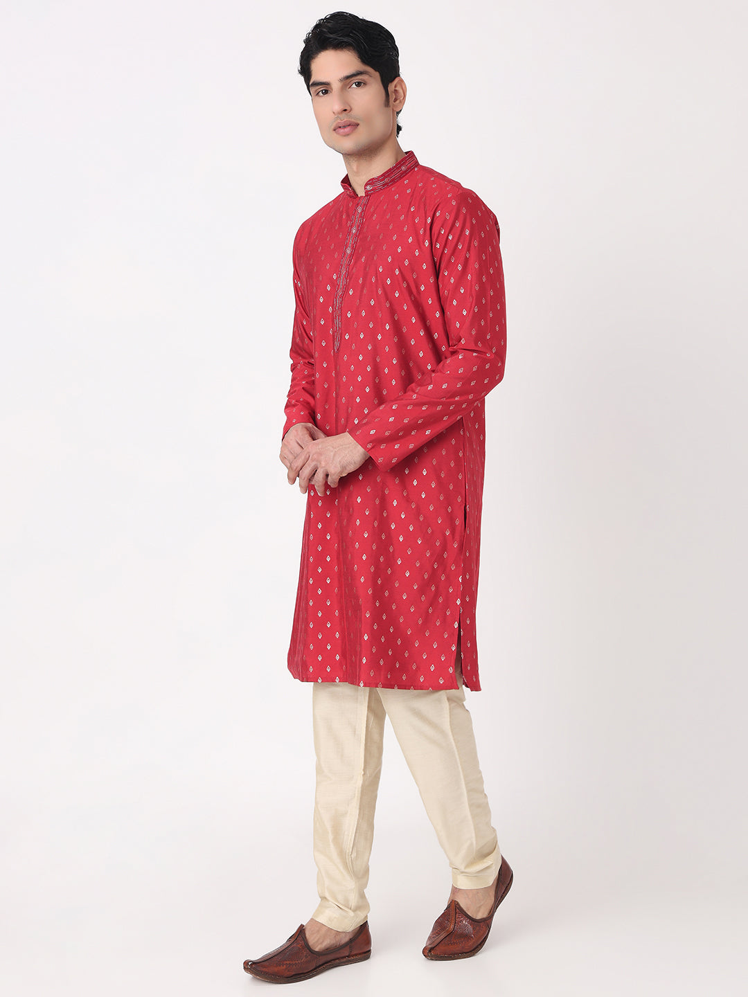Jacquard Straight Kurta and Pjyama Set