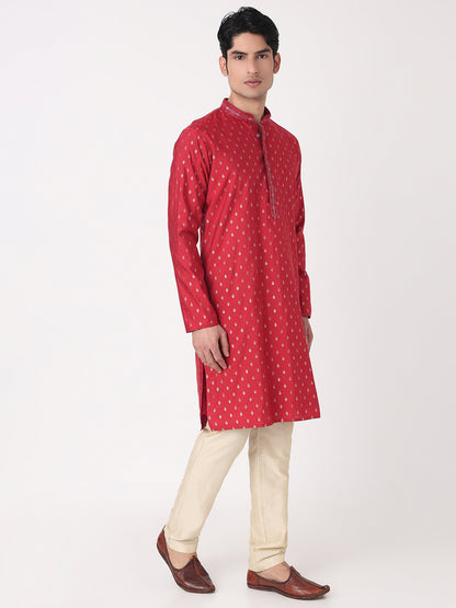 Jacquard Straight Kurta and Pjyama Set