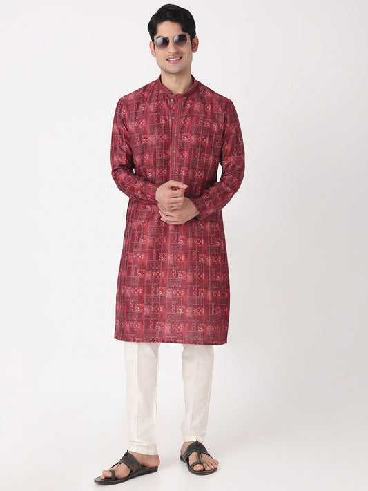 Digital Print Straight Kurta and Pjyama Set