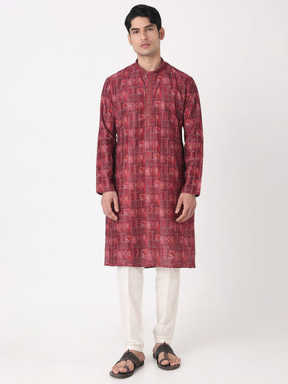 Digital Print Straight Kurta and Pjyama Set