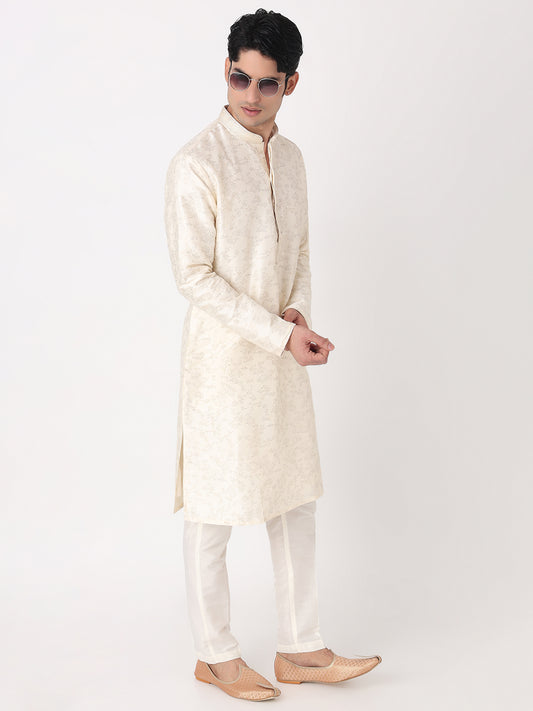 Foil Print Straight Kurta and Pjyama Set